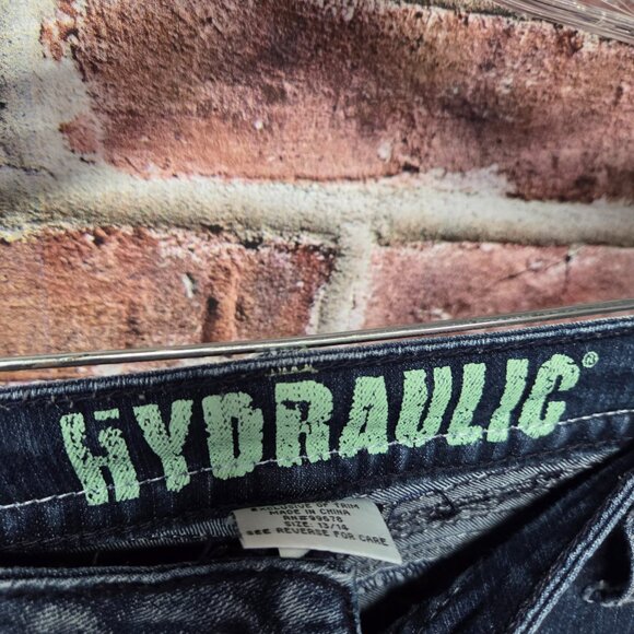 Hyoraulic Jeans 13 14 | Blue Capri Cuffed Button Pocket Y2K Casual Denim - Picture 5 of 5